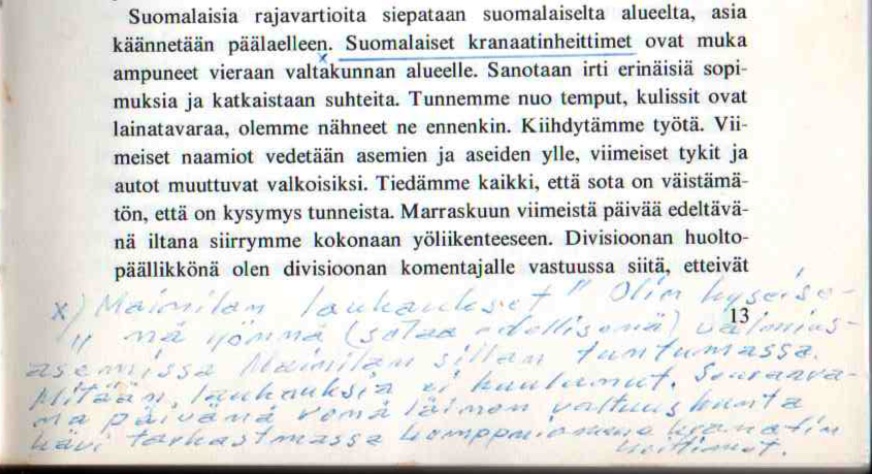 Autenttinen dokumentti Mainilan laukauksista vuodelta 1939 sekä Niilo Halosen käsinkirjoitettu muistiinpano